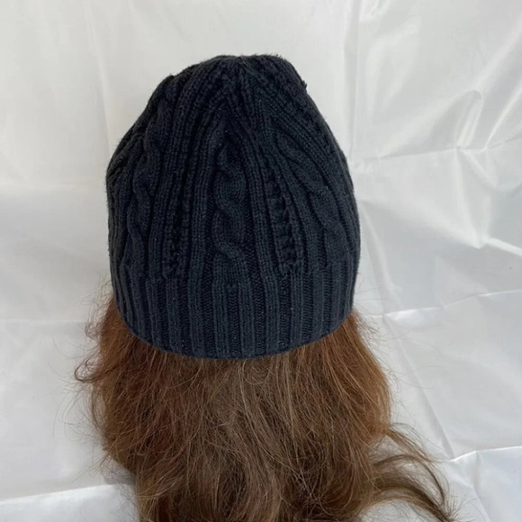 DENVER HAYES Cable Knit Fleece Lined Black Beanie Hat Toque O/S - Picture 4 of 11